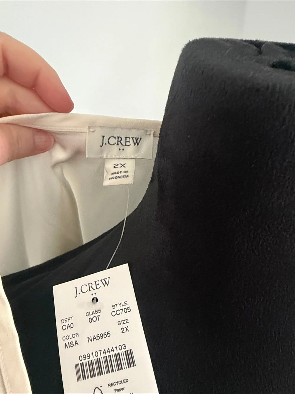 J. Crew Cream V-Neck Sleeveless Shell Top